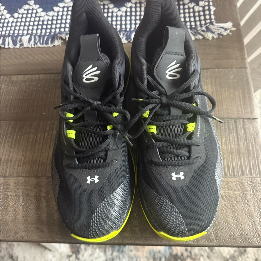 Under Armour Black and Lime Athletic Shoes